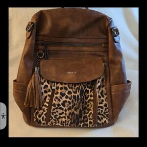 Shrrie Brown Leopard Women's Backpack NWOT